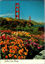 Vtg Postcard Golden Gate Bridge, San Francisco, Spring Flowers, Postmarked 1978 - £5.13 GBP