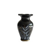 Beautiful Vintage Black with Gold White Floral Design 5.25&quot; Fluted Ruffl... - $176.82 MXN