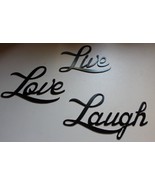 Live Love Laugh Small Version Black Words Metal Wall Art Accents Approx ... - $23.73