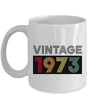 Vintage 1973 Colorful Coffee Mug 11oz Ceramic Gift For Women, Men 49 Years Old W - £13.41 GBP