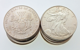 1996 S $1 Argento American Eagle Rollio (20 Pezzi) Alcuni Circolate, Più Di UNC - £803.34 GBP