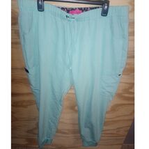Women's Betsey Johnson XL Pet Cheyenne Scrub Pants Turquoise Joggers  - $13.50