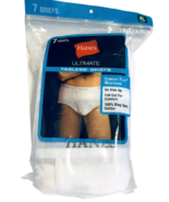 7 Hanes Ultimate Tagless Briefs White Cotton Mens XL 40-42 OPEN Package ... - £22.29 GBP