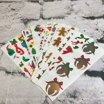 Vintage Christmas Scrapbooking Stickers Lot Of 11 Sheets Bells Gingerbread Men - £11.65 GBP