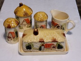 Marks &amp; Rosenfield Covered Butter Dish Country Cottage Farm Set 5 Piece Lot READ - £39.71 GBP