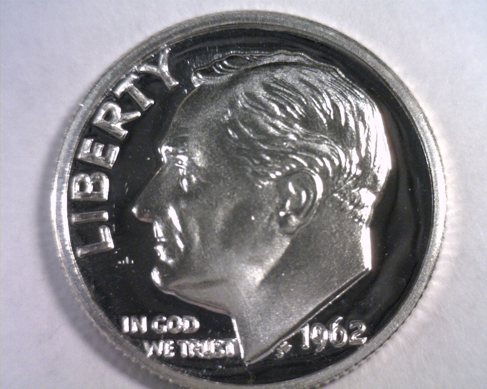 1962 ROOSEVELT DIME GEM / SUPERB PROOF CAMEO GEM / SUPERB PR CAM. NICE ORIGINAL - $14.00