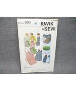 Kwik Sew Apron Sewing Pattern 880 Towel Hanger Silverware Cover Plate Cover - £5.95 GBP