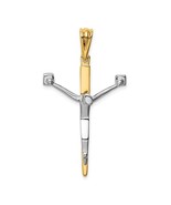 14K Two Tone Gold Modern Crucifix Pendant - $555.27 CAD