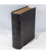 Holy Bible Huge Antique 1859 Gilded Embossed Cover Old &amp; New Testaments - £387.13 GBP