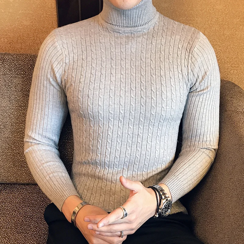 Sporting 2022 Korean Slim Solid Color TurtleAk Sweater Mens Winter Long Sleeve W - £34.32 GBP