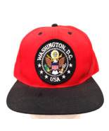 Washington DC USA Ball Cap Hat Snapback Baseball Red Black Eagle Emblem ... - £9.56 GBP