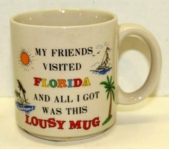 Florida Lousy Souvenir Palm Tree Ceramic Coffee Tea Mug Cup Sunshine Oce... - $14.85