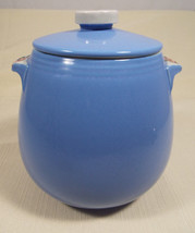 Vintage Hall Rose Parade Bean Pot and Lid Pattern # 1259 Blue White Pink Flowers - £103.66 GBP