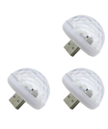 3 Mini USB Party Disco Ball Light Sound Activated LED Car Atmosphere Sta... - $238.45 MXN