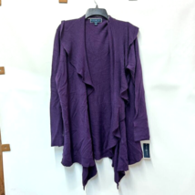 Karen Scott Womens Plus 2X Purple Dynasty Ruffle Neckline Cardigan NWT V89 - £20.21 GBP