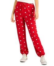 MSRP $50 Style &amp; Co Women Heart-Print Jogger Sweatpants Red Size Small - $35.64