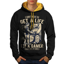 Wellcoda Gamer Lives Joke Mens Contrast Hoodie, Antisocial Casual Jumper - £31.13 GBP