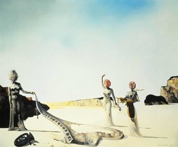 Salvador Dali Reproduction Canvas, Three Young Surrealist Women,  Stretched - £47.82 GBP