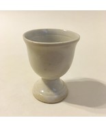 Egg Cup Cream Off White Vintage Ridges Footed Collectible Ceramic Pottery - £15.98 GBP