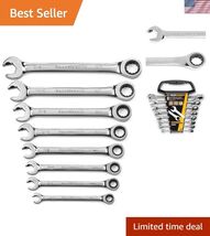 8 Pc. 12 Point Open End Ratcheting Combination SAE Wrench Set - - $119.53