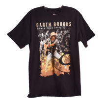 Garth Brooks World Tour 2014 Concert Black T-Shirt Hanes Beefy Size Medium - $14.87