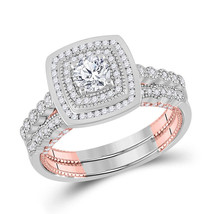 Authenticity Guarantee 
14kt Two-tone Gold Round Diamond Bridal Wedding ... - £2,070.57 GBP