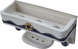 Art In Sink A-1214 Nautical Soap Dish And 2 Hanging Hooks 11&quot;, Satin Sea Blue - £287.58 GBP