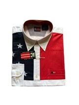 Texas Patriotic American Mens Shirt “Avalon Collection” Color Block - £15.96 GBP