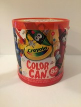Crayola Can 80 Pieces Pencils Crayons and Paper Drawing Coloring Craft &amp; Art Fun - £6.10 GBP