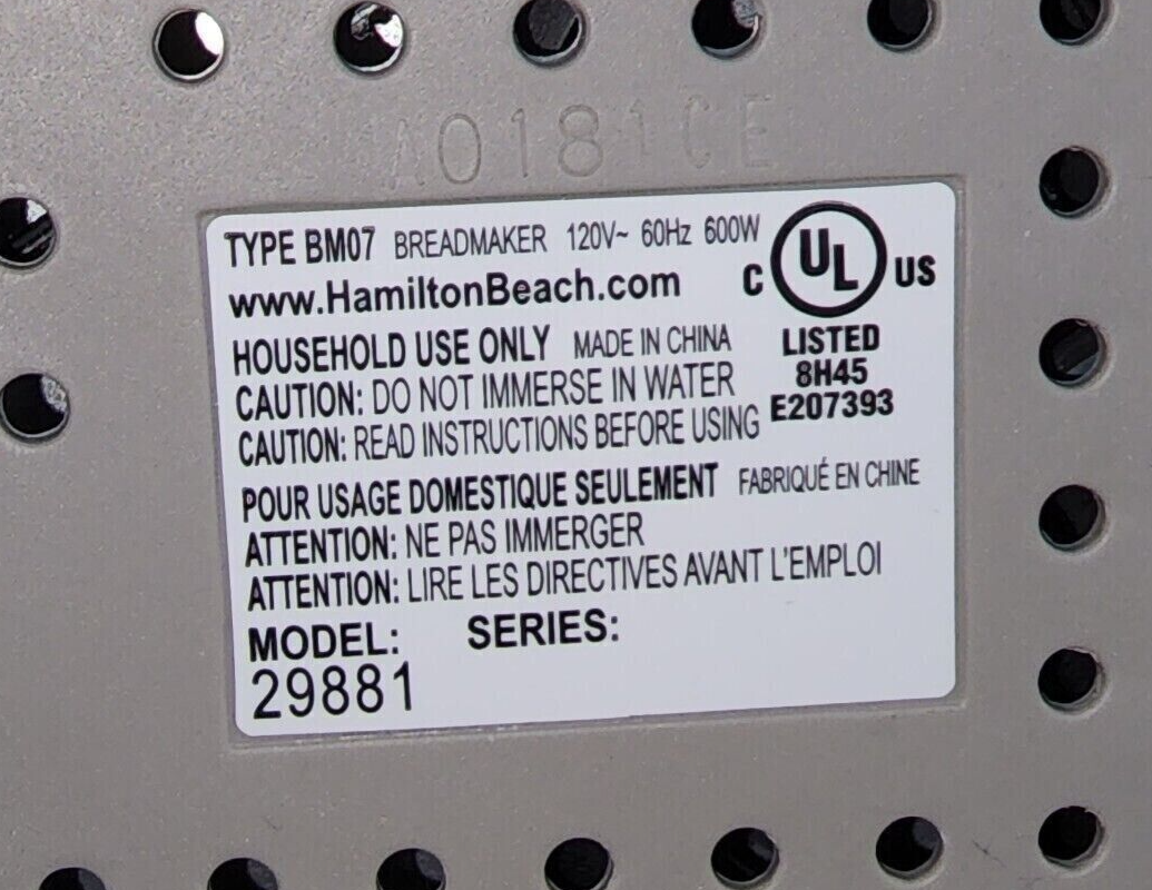 Pan for Hamilton Beach Bread Maker Model 29881 29881Z 29882 29882C (Ding/Scratch Item image 3