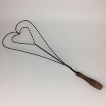 Heart Shaped Wire Rug Beater Wood Handle 22” Long 7.75” Wide Used - £16.62 GBP