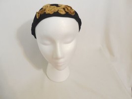 INC International Concepts Black Gold Sequined Turban Headband S170 S170 - £8.27 GBP