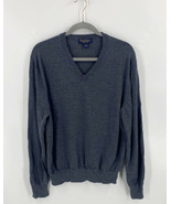 Brooks Brothers Saxxon Wool Mens Sweater Size XL Gray V Neck Solid Pullover - £35.05 GBP