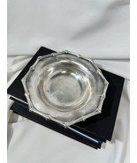 Vintage MCM Silver By Boardman Bamboo Edge Candy Tray Bowl Chinoiserie P... - $22.44