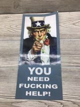 Uncle Sam Funny Sticker Gag Gift Digitally Print Air Release Vinyl You N... - £7.72 GBP