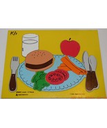 Vintage 1990 Judy Instructo LUNCH Wooden Frame Puzzle RARE 12 pieces J06001 - £27.02 GBP