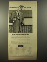 1954 Southwick Bradley Suit Ad - We've got your number - $18.49