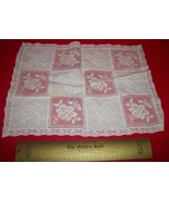 Home Treasure Linen Table Decor Rectangular Set Doily Doillie Rose Squar... - $23.74