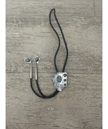 Geometric Lightning Gray Stone String Bolo Tie Signed  by Joan Kellen - $68.60 CAD