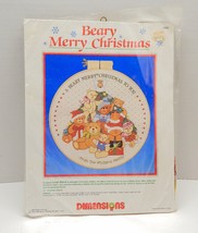 Dimensions Beary Merry Christmas Crewel Kit Teddy Bears Personalize Seal... - £19.65 GBP