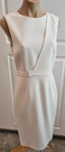 JASON WU Sleeveless Ivory Midi Dress with Flutter at Back - Small - £256.80 GBP
