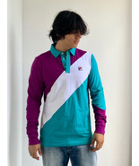 Men’s Fila Purple | White | Turquoise Long Sleeve Polo Shirt NWT - £46.35 GBP