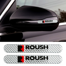 2Pc ROUSH Carbon Fiber Silver Car Side Door Edge Scratch Protector Guard Sticker - £9.32 GBP