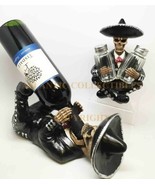 Day Of The Dead Skeleton Mariachi Band Wine And Salt Pepper Shakers Hold... - $68.33 CAD