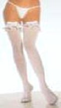 Nylon Over the Knee with Ruffle Bow Thigh High Stockings - £5.49 GBP