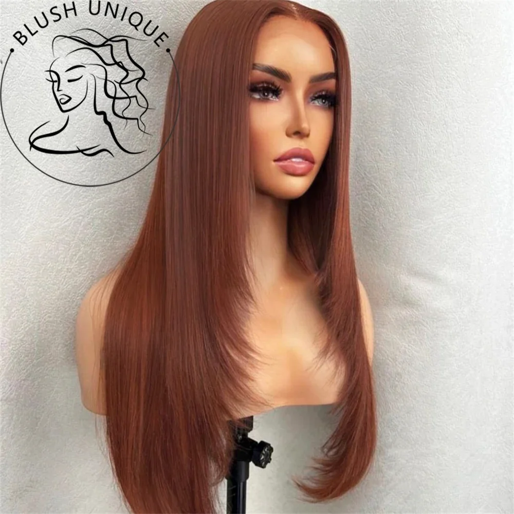 Reddish Brown Layered Wigs Copper Red Lace Wigs For Black Women Burgundy Layer - £33.22 GBP+