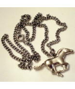 Avon Wild Mustang Pendant 18&quot; VTG Unisex Chain Necklace Silver Tone Race... - £23.33 GBP