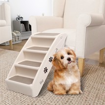 Folding Dog Stairs Cream 62x40x49.5 cm - £32.96 GBP