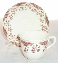 MASON&#39;S CAMBRIC IRONSTONE CUP SAUCER SET 3 BROWN FLOWER - £41.72 GBP