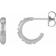 Authenticity Guarantee 
Platinum Rosary Huggie Hoop Earrings - £433.79 GBP